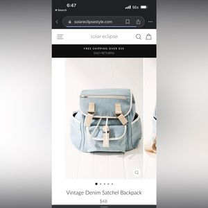 NWT adorable denim backpack